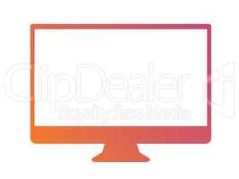 isolated orange to pink gradient borderless television