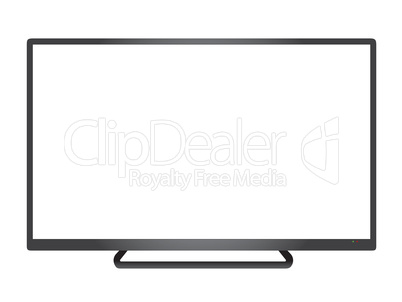 Isolated vector dark grey borderless television