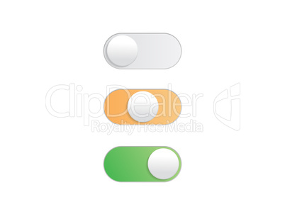 Professional gradient On Off Toggle switch button vector.