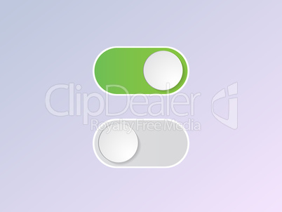 Vector flat icon On and Off Toggle switch button