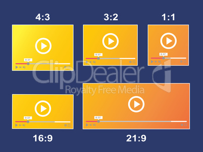 Aspect ratio scale size responsive video player