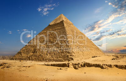 Landscape with pyramid