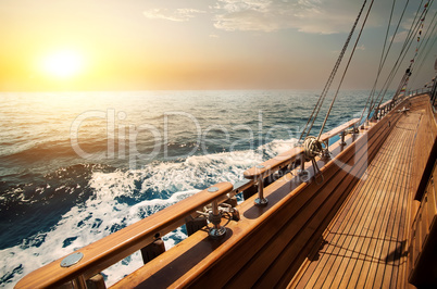 Sailboat in red sea