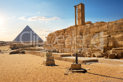 Pyramid and ruins