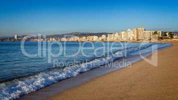 Autumn in the beach in Spain, Costa Brava, village Sant Antoni de Calonge