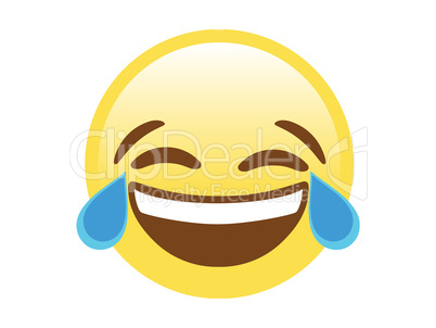 Isolated yellow vector yellow laugh and crying tear flat icon