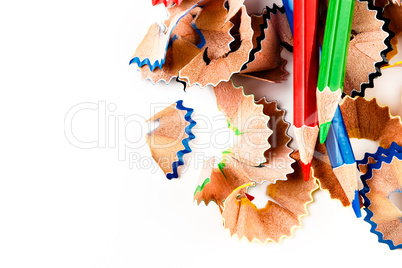 Color shavings pencils.