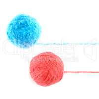 Ball of yarn for knitting isolated on white background.
