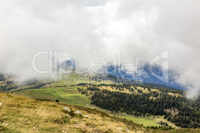 View from the Astjoch over the landscape of South Tyrol