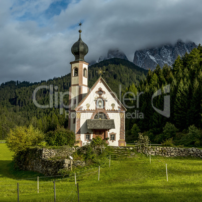 The church St. Johann in Ranui in the Villnoess