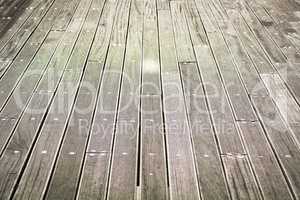 patterned wooden footpath