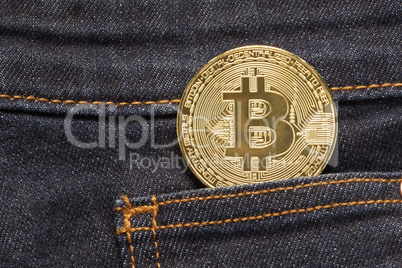 Bitcoin Physical Coin In Denim Pocket