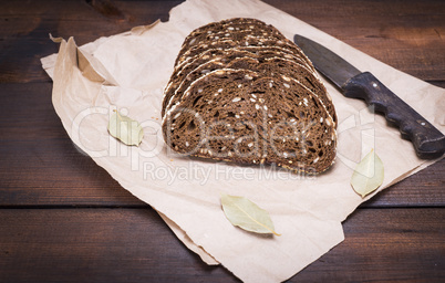 bread from rye flour with sunflower seeds