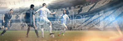 Composite image of soccer game