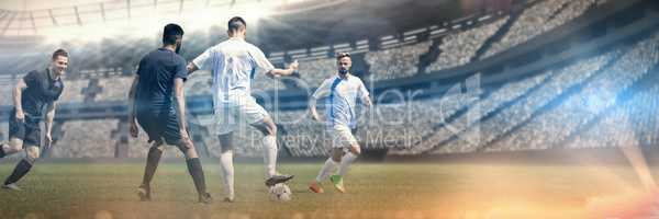 Composite image of soccer game