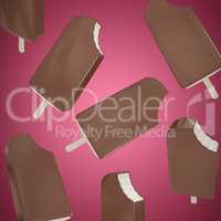 Composite image of chocolate ice-cream