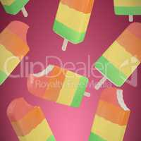 Composite image of multicolored ice-cream
