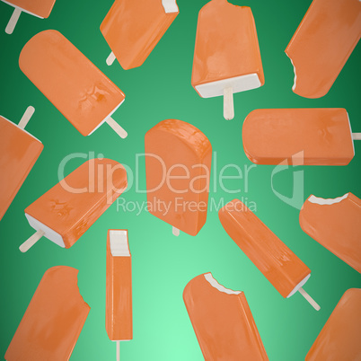 Composite image of chocolate ice-cream