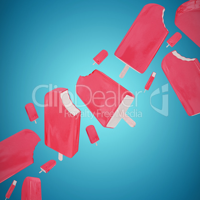 Composite image of pink ice-cream