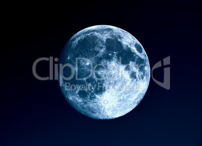 High contrast Full moon seen with telescope