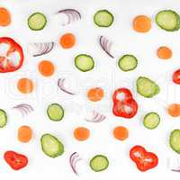 Abstract composition of vegetables. Vegetable pattern. Flat lay,