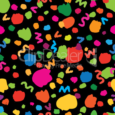 Abstract seamless pattern with chaotic lines and dots. Spotted background