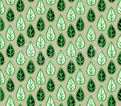 Abstract floral seamless pattern with leaves. Leaf ornament