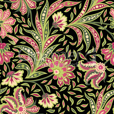 Flower tile pattern Oriental floral background
