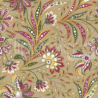 Floral seamless pattern. Flourish oriental ethnic background.