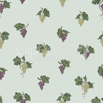 Grape seamless pattern. Wine yard natural fruit ornament. Food background