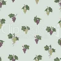 Grape seamless pattern. Wine yard natural fruit ornament. Food background