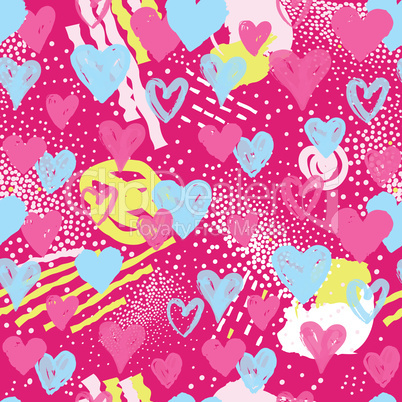 Heart seamless pattern. Holiday background. Valentine day decor