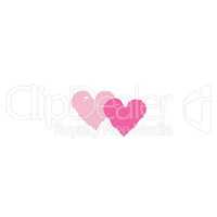 Two hearts with arrow. Love sign. Valentine's day greeting card