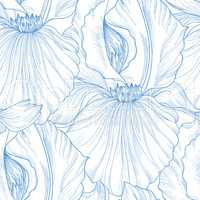Floral seamless pattern. Flower background. Flourish engraving