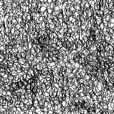 Abstract seamless pattern. Scribble chaotic line doodle texture