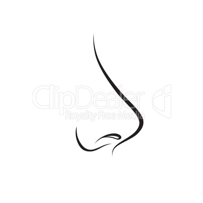 Nose isolated. Human nose icon. Vector illustration