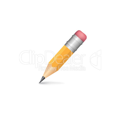 Pencil isolated with shadow on white background