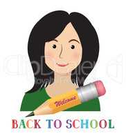 Welcome back to school, Cheerful smiling little girl