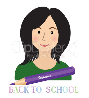 Welcome back to school, Cheerful smiling little girl