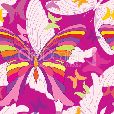 Butterfly seamless pattern. Summer holiday tropical background