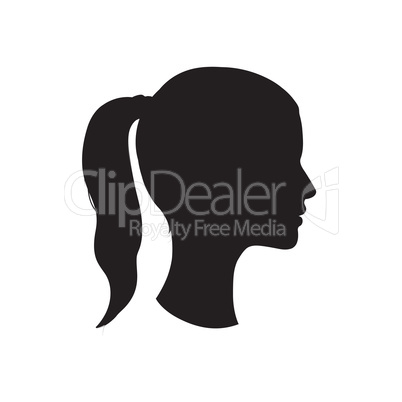 Pretty girl profile. Woman face silhouette. Portrait.