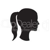 Pretty girl profile. Woman face silhouette. Portrait.