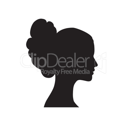 Pretty girl profile. Woman portrait bride face silhouette