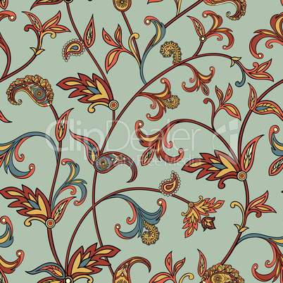 Floral seamless pattern. Garden leaves decorative background