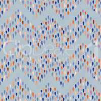 Abstract dot tiled pattern. Spot zig zag ornament.