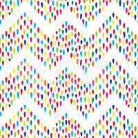 Abstract dot tiled pattern. Spot zig zag ornament.