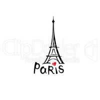 Paris sign. French famous landmark Eiffel tower. Travel France icon