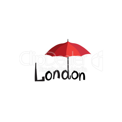London sign hand lettering nd umbrella