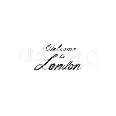 London sign handwritten lettering London city Typography Graphic