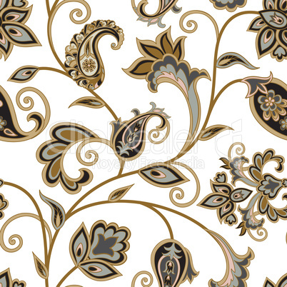 Floral pattern. Flourish oriental ethnic background. Arabic orn